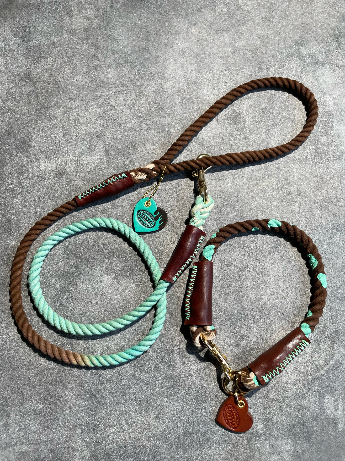 CHOCO MINT ROPE LEAD - BROWN × MINT GRADATION