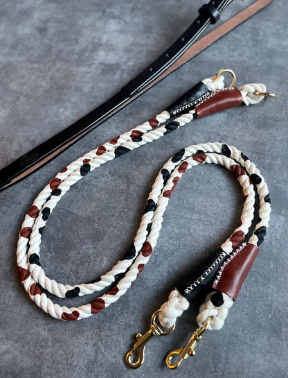 CUSTOM cow pattern ROPE LEAD single item 