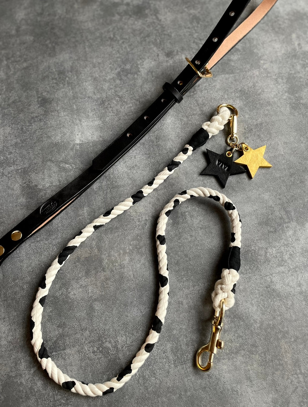 CUSTOM cow pattern ROPE LEAD single item 