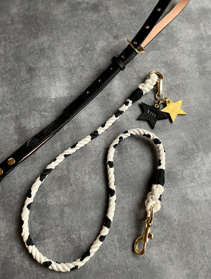 CUSTOM cow pattern ROPE LEAD single item 