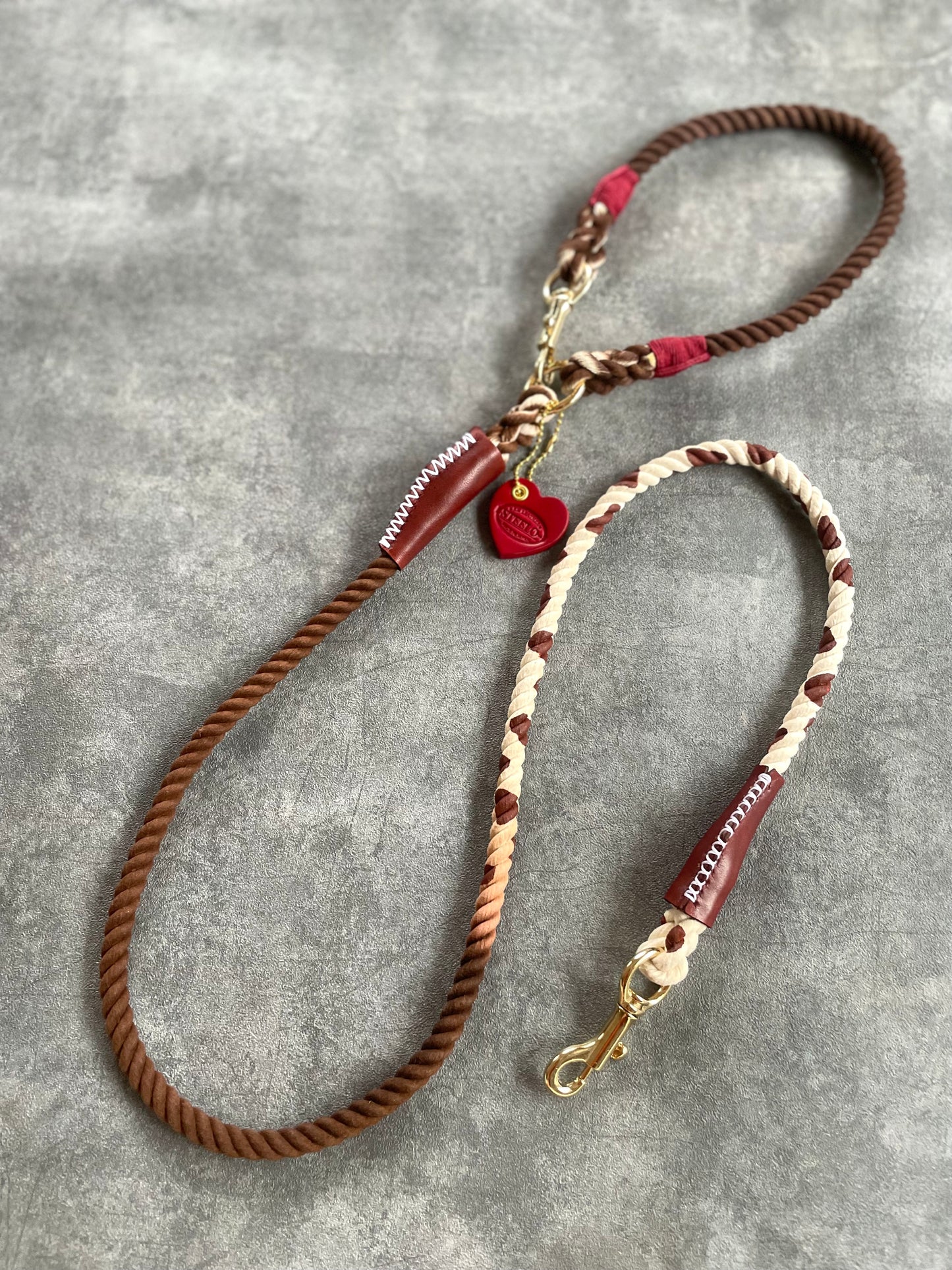 GRADATION COW PATTERN CAFE ROPE LEAD/太さ9mm/15kg迄