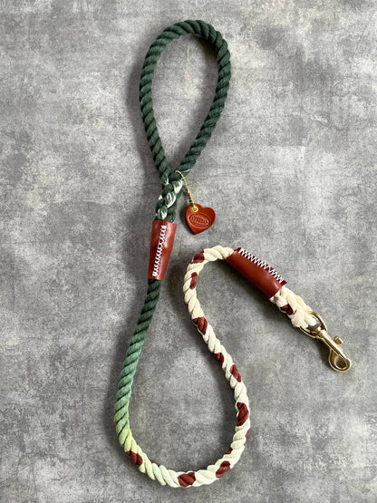 牛柄ロープリード オーダーメイド 犬用リード 本革 STEELO-rkleather