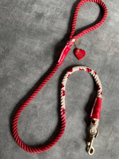 【予約商品】GRADATION COW PATTERN ROPE LEAD | RED