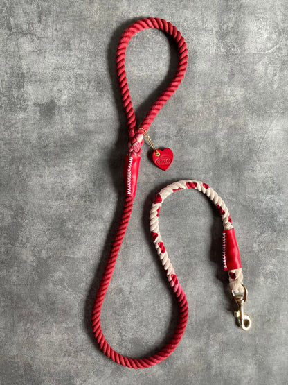 【予約商品】GRADATION COW PATTERN ROPE LEAD | RED