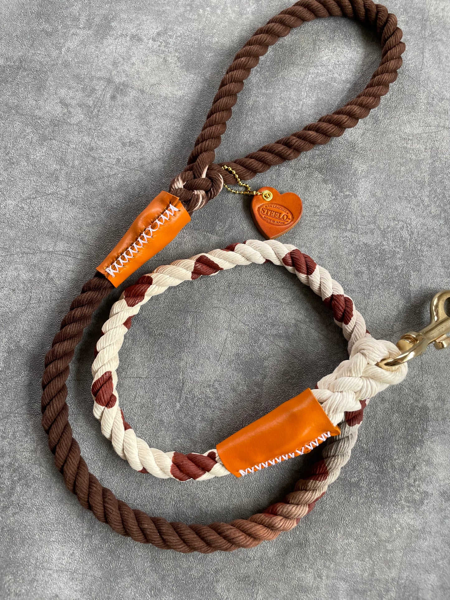 GRADATION COW PATTERN ROPE LEAD/太さ12mm/大型犬-超大型犬まで可