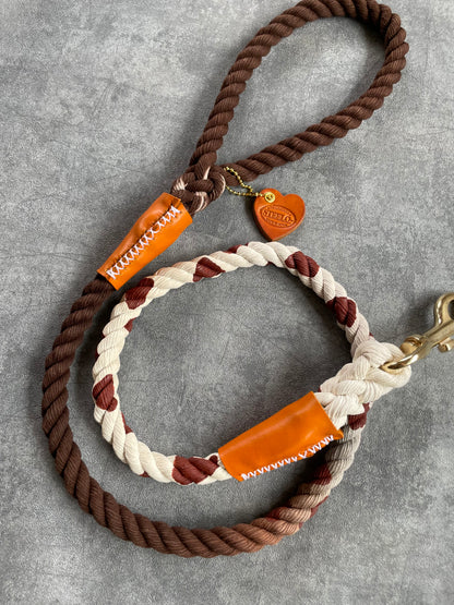 GRADATION COW PATTERN ROPE LEAD/太さ12mm/大型犬-超大型犬まで可