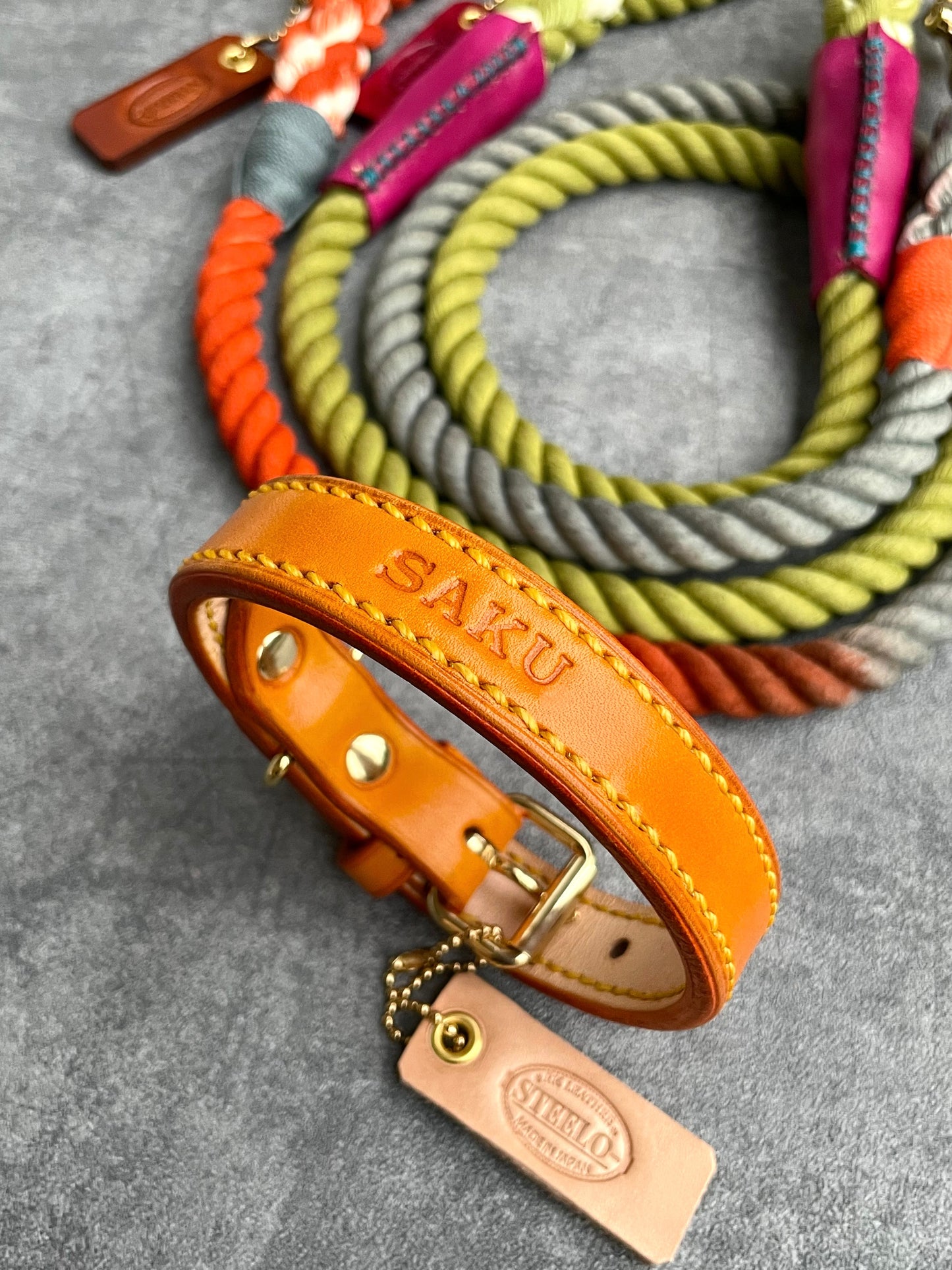 HAND STITCH LEATHER COLLAR/全22色