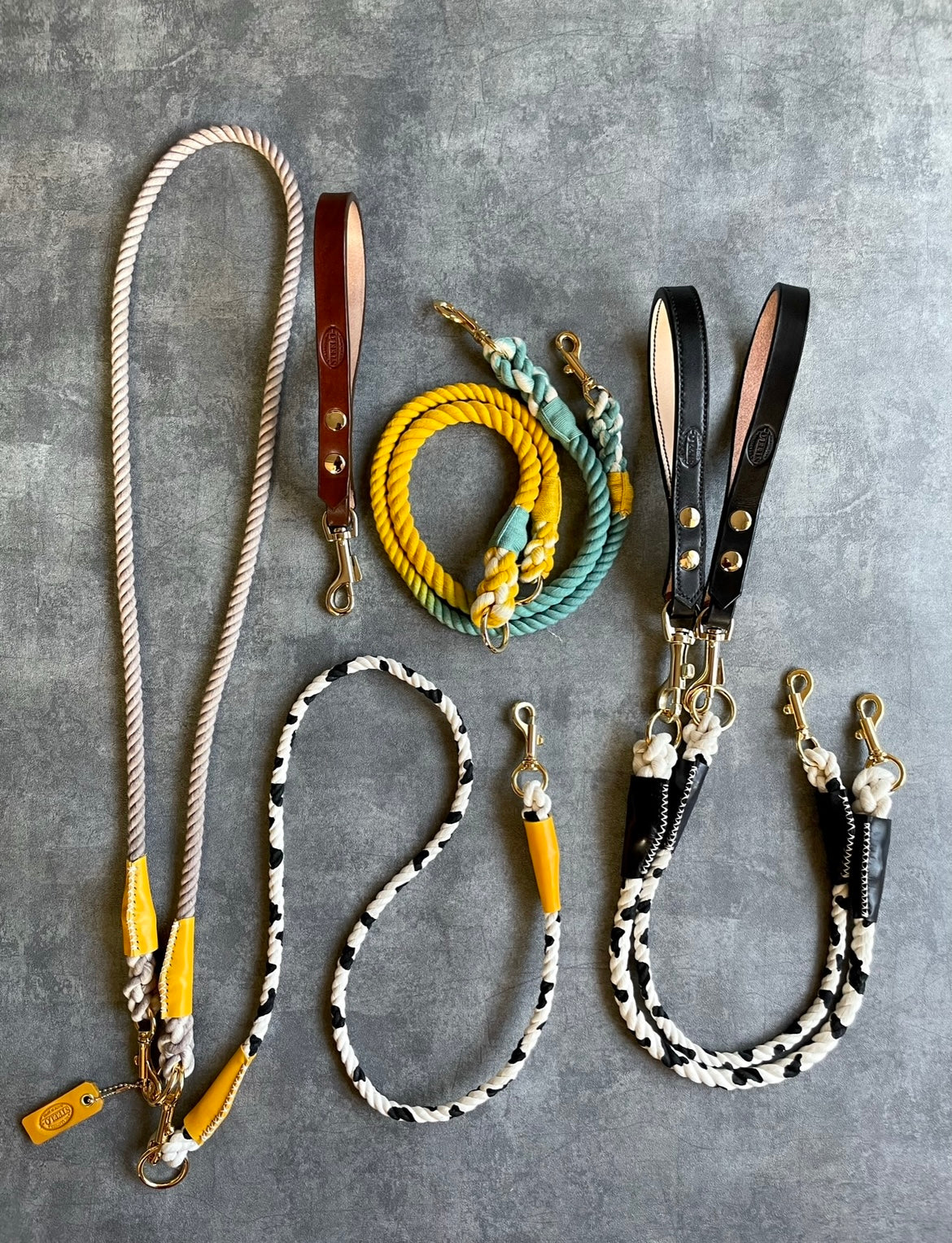CUSTOM cow pattern ROPE LEAD single item 