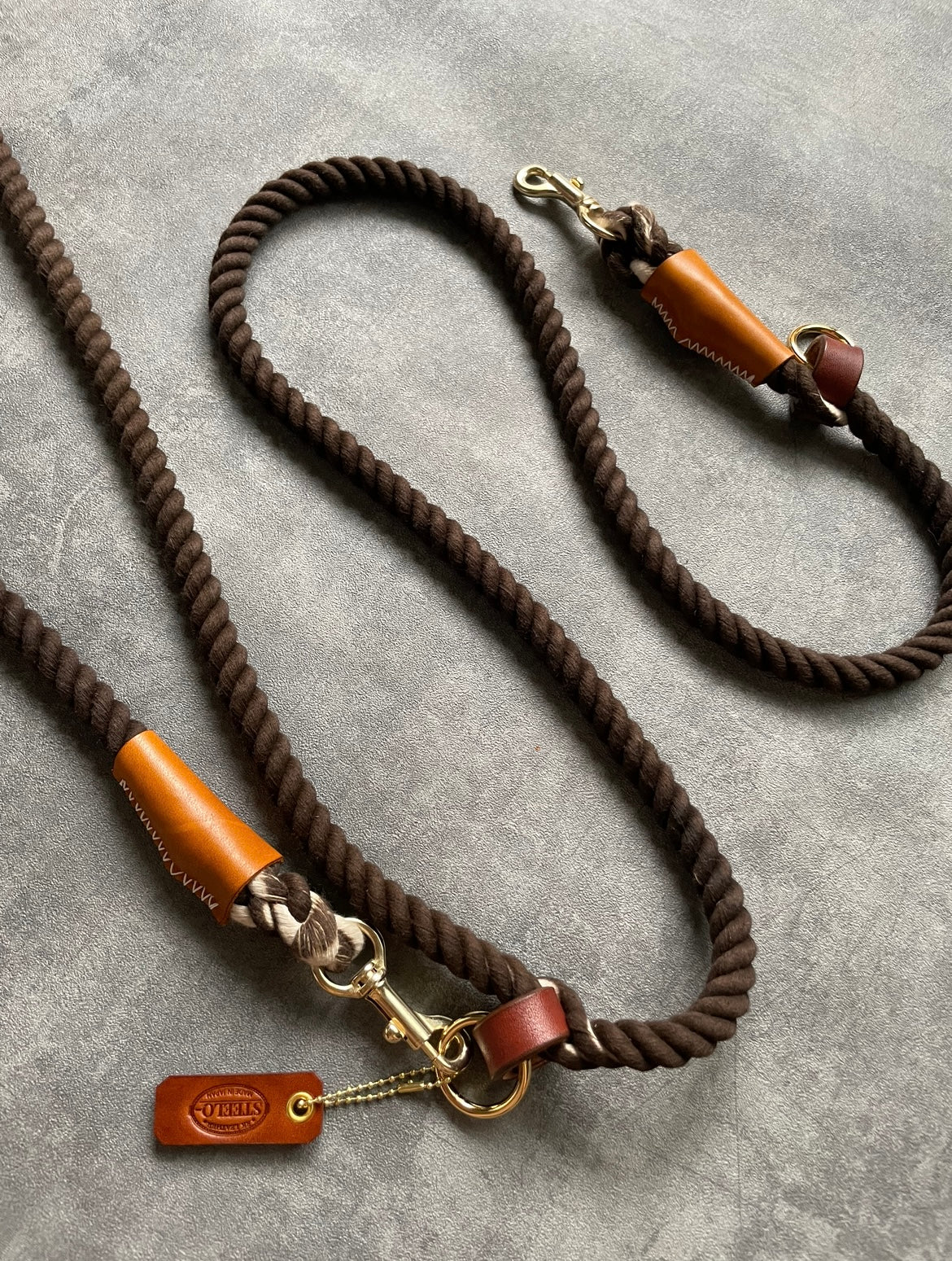 2WAY ROPE LEAD/ブラウン/太さ12mm/15kg迄