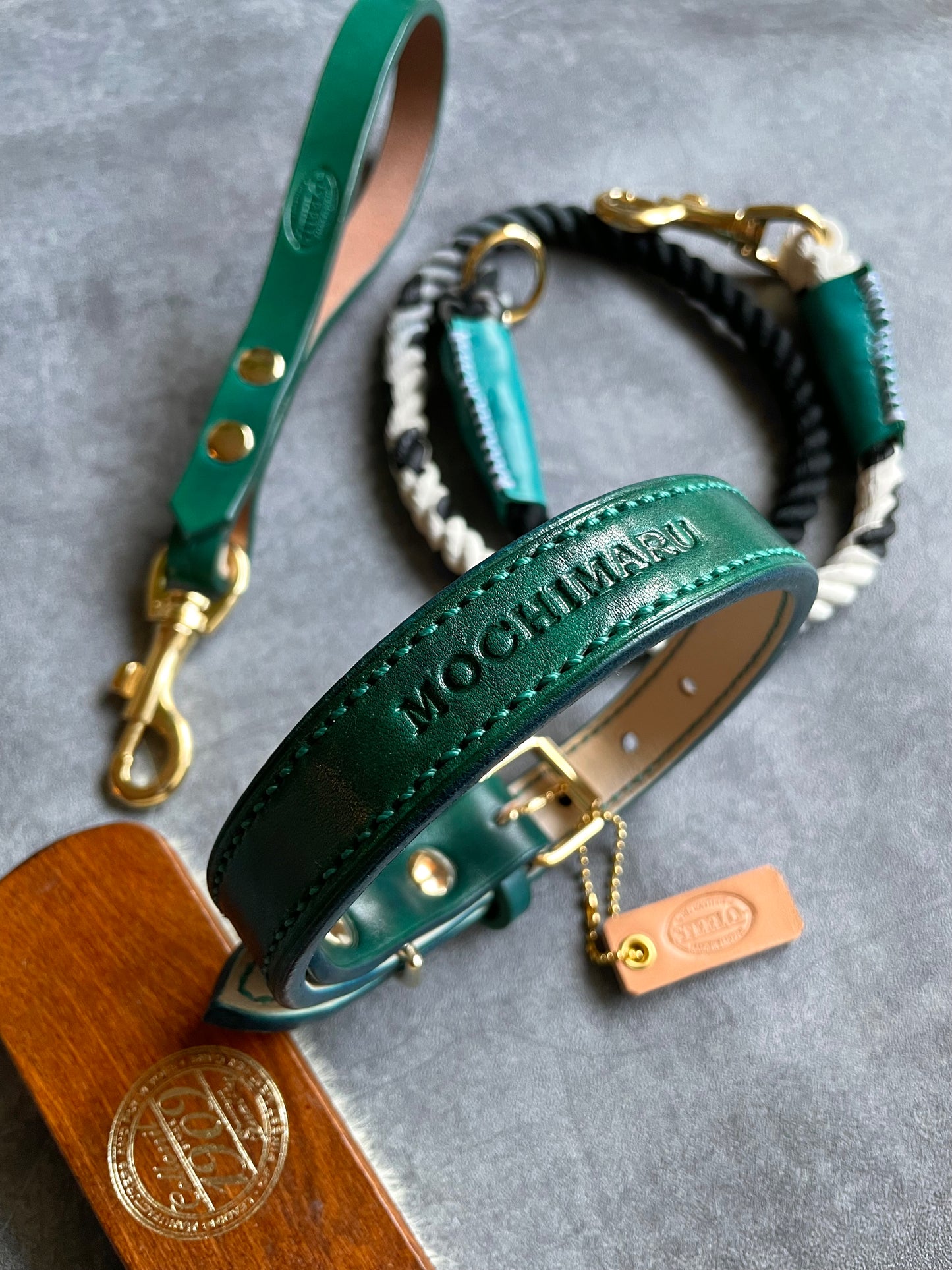 HAND STITCH LEATHER COLLAR/全22色
