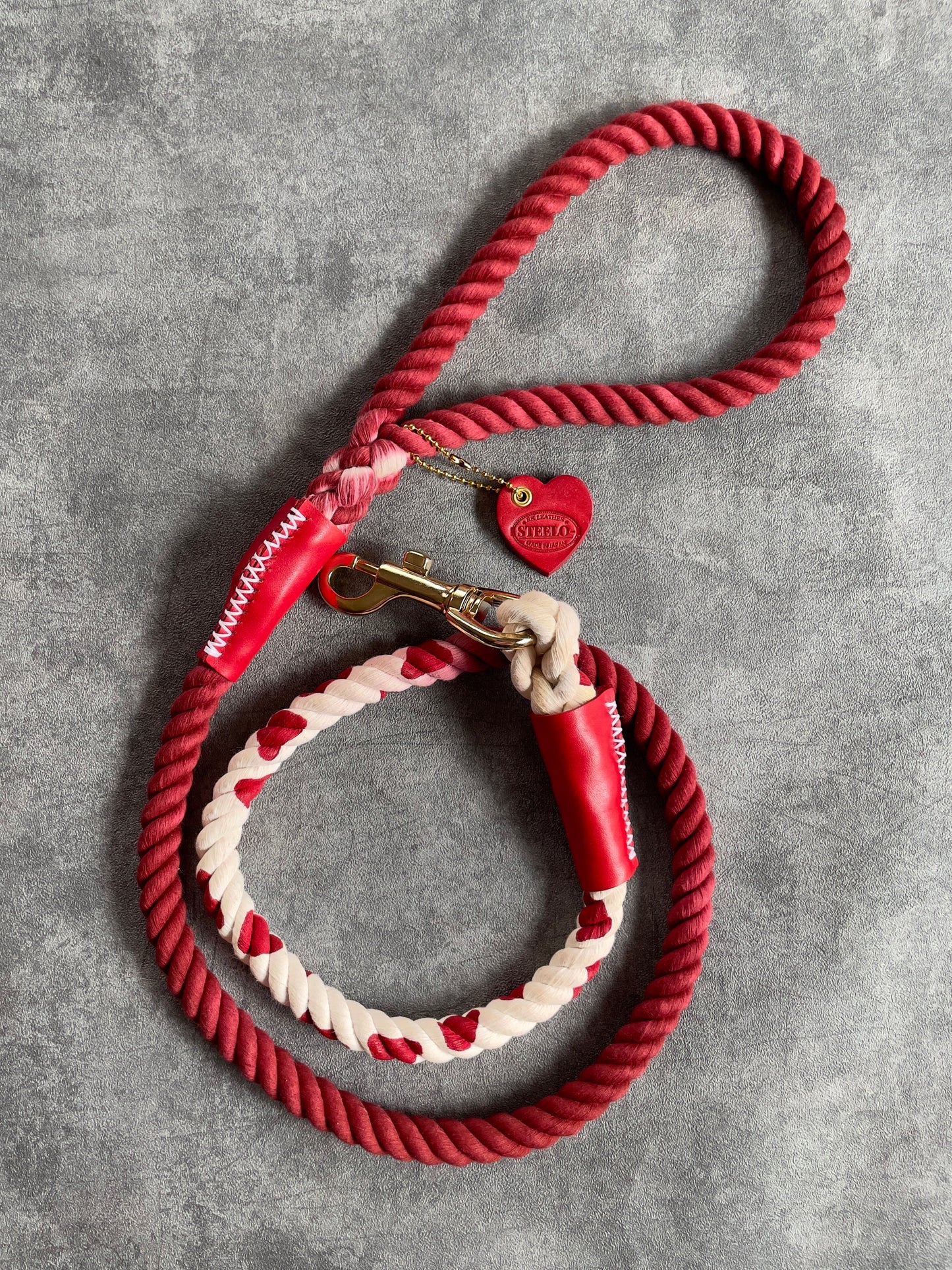 【予約商品】GRADATION COW PATTERN ROPE LEAD | RED
