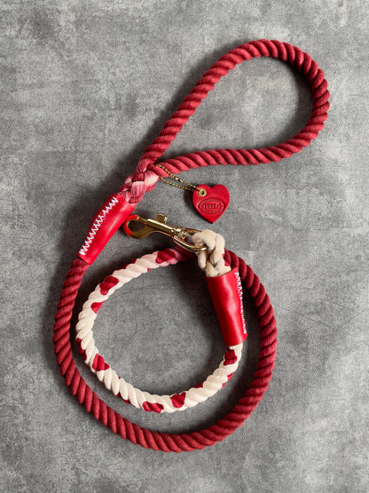 【予約商品】GRADATION COW PATTERN ROPE LEAD | RED