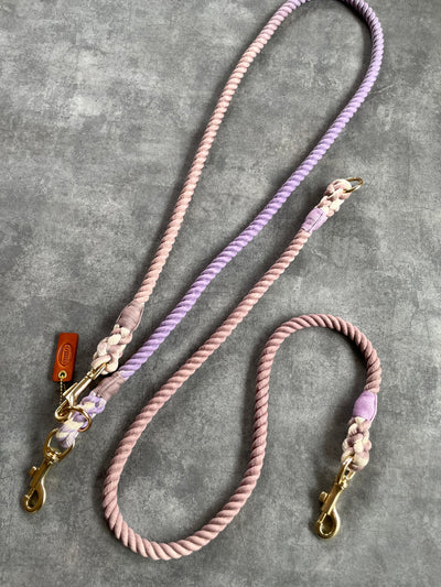 ショルダーリード ロープリード 犬用リード パープルグレー STEELO-rkleather