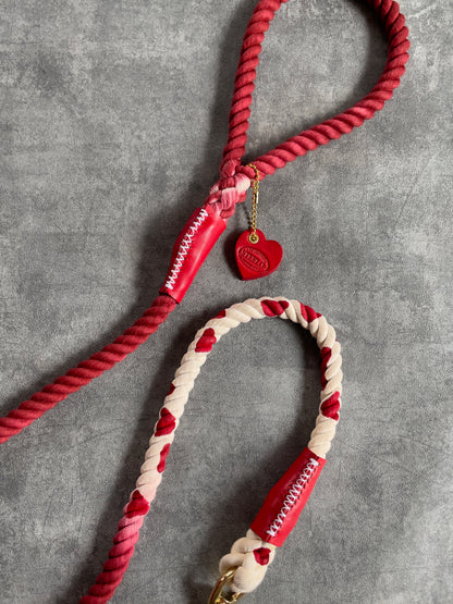 【予約商品】GRADATION COW PATTERN ROPE LEAD | RED