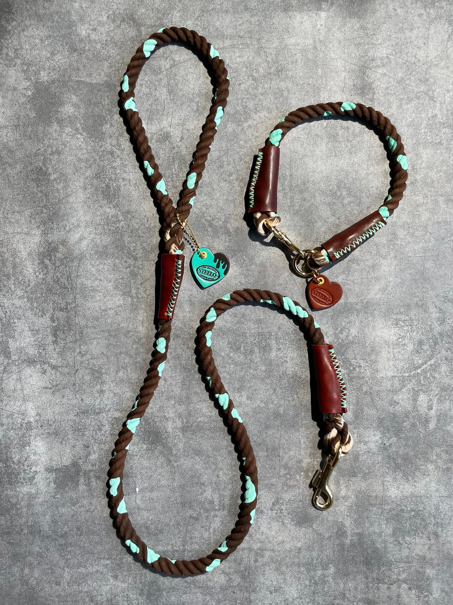 CHOCO MINT  ROPE LEAD - BROWN × MINT PATTERN