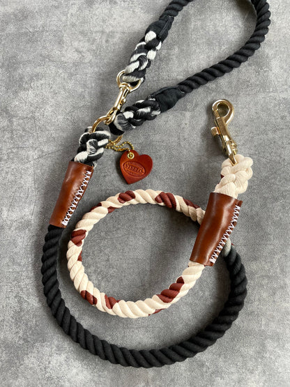 GRADATION COW PATTERN CAFE ROPE LEAD/太さ12mm/20kg迄