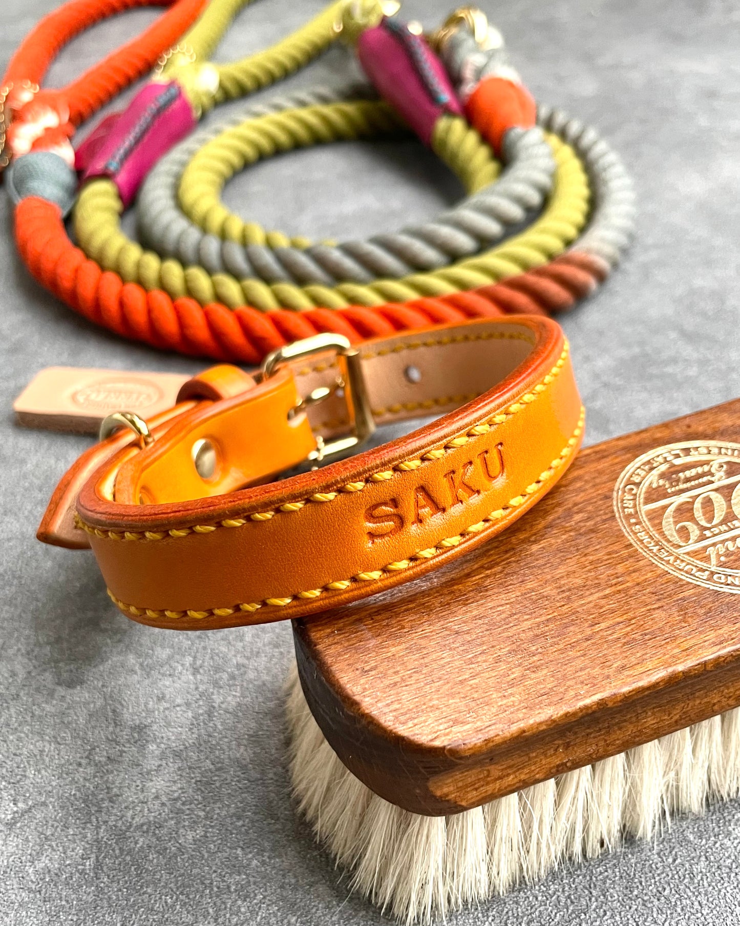HAND STITCH LEATHER COLLAR/全22色