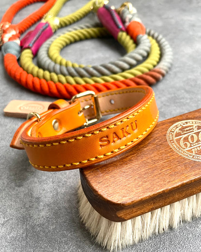 HAND STITCH LEATHER COLLAR/全22色