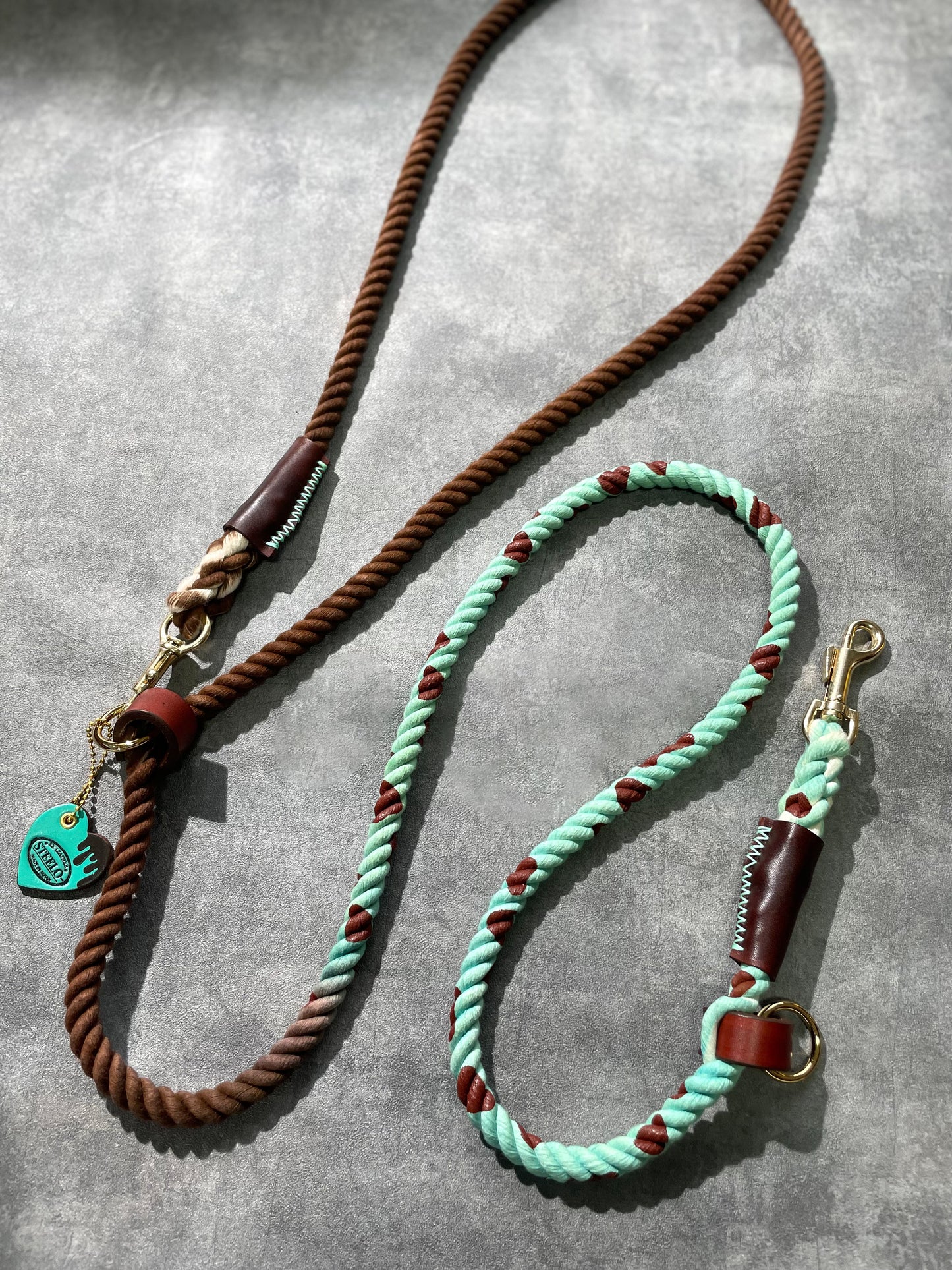 CHOCO MINT 2WAY ROPE LEAD × BROWN PATTERN