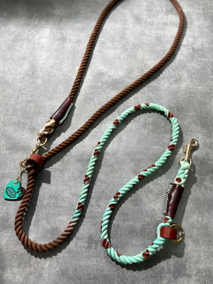 CHOCO MINT 2WAY ROPE LEAD × BROWN PATTERN