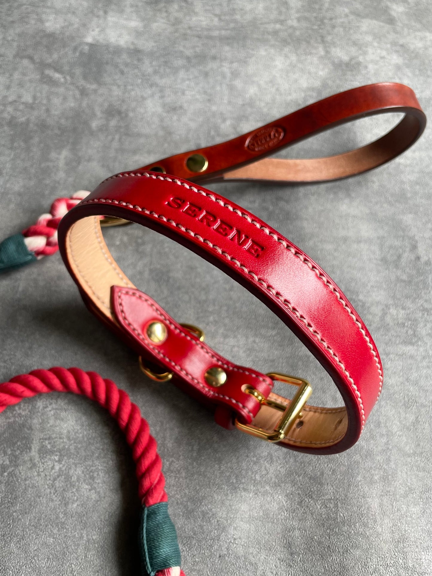 HAND STITCH LEATHER COLLAR/全22色