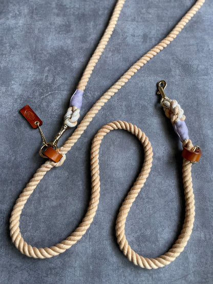 2WAY ROPE LEAD/MILK TEA/太さ12mm/15kg迄