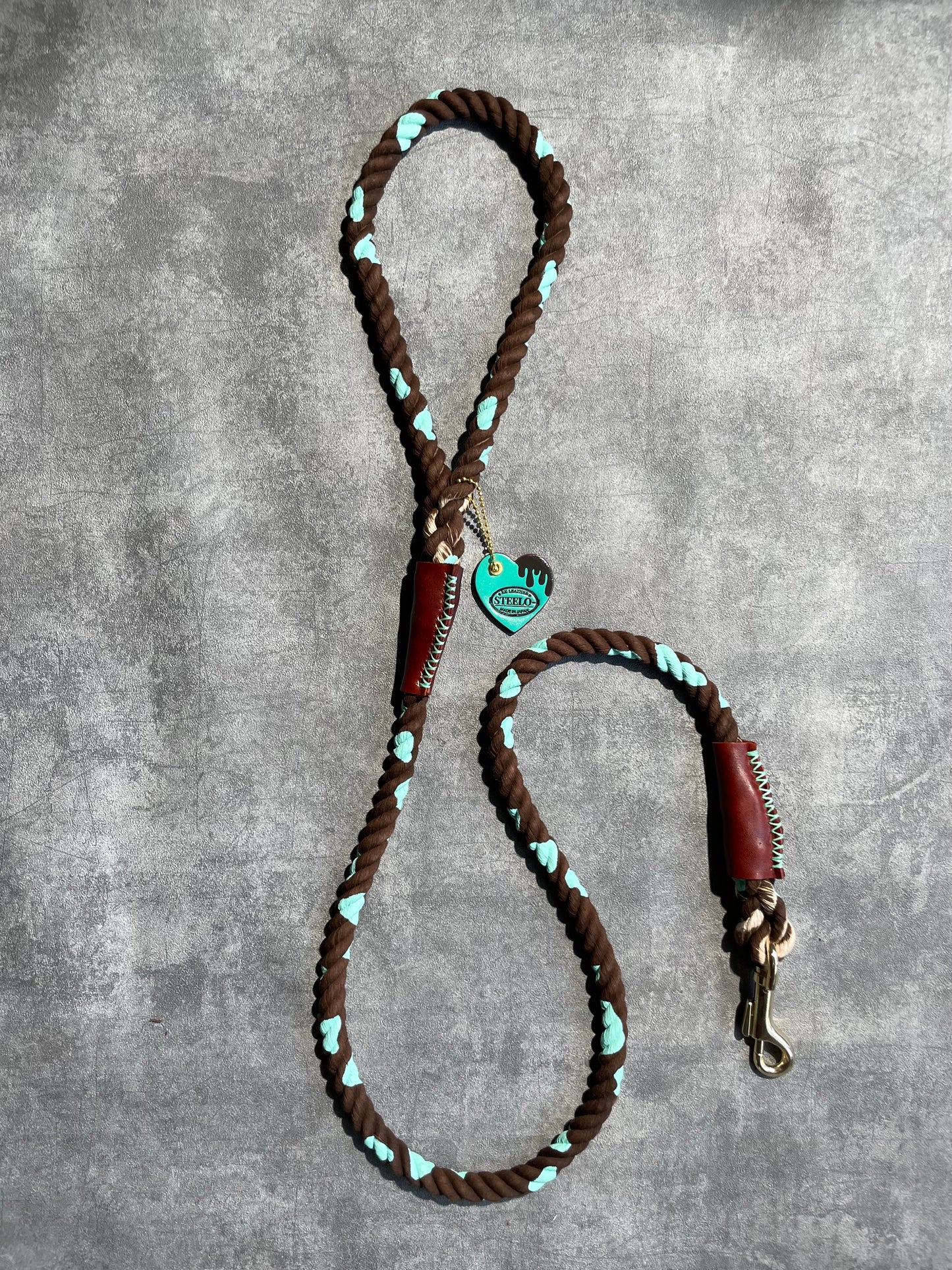 CHOCO MINT  ROPE LEAD - BROWN × MINT PATTERN