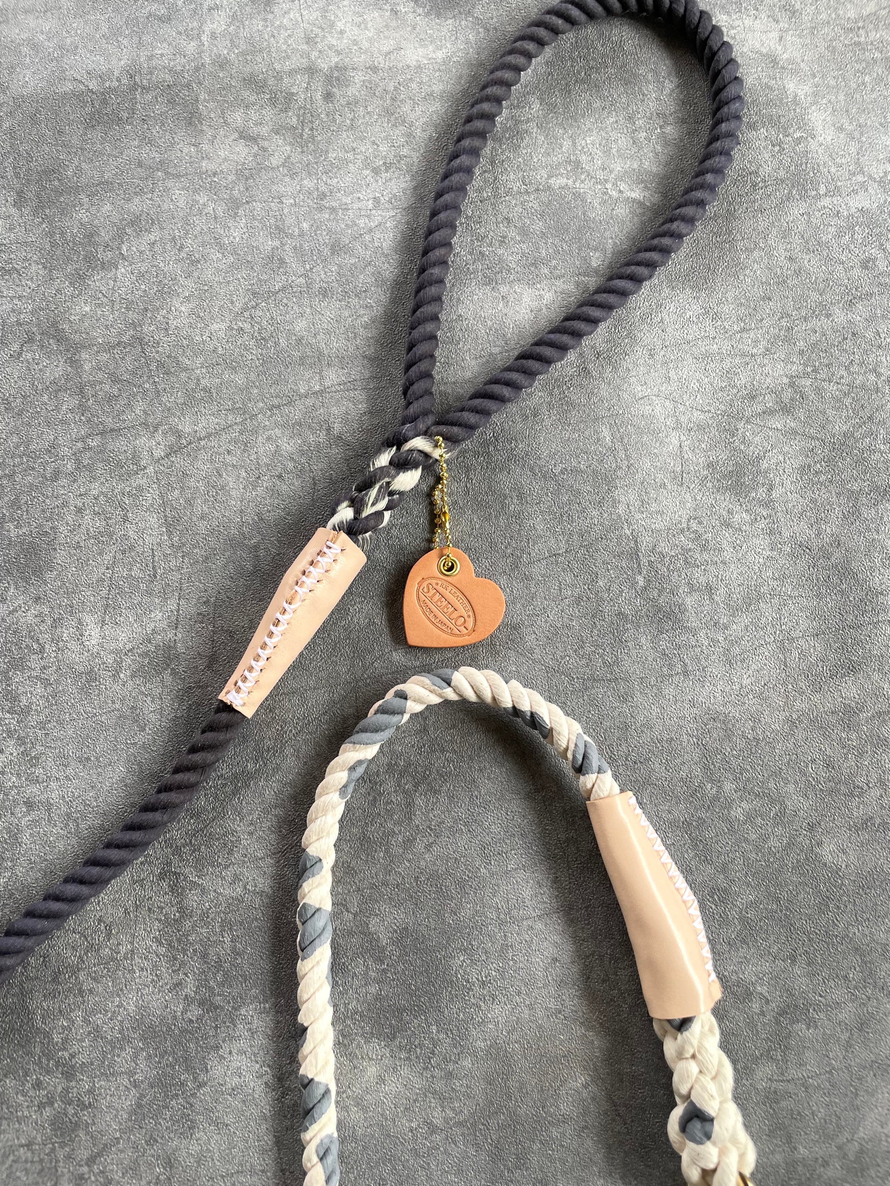 「美品」STEELO ロープ首輪 ブラック 犬用リード・ロープリード・レザー首輪のオーダーメイド|【 STEELO