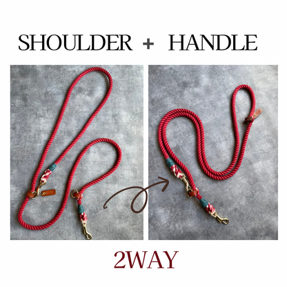 2WAY ROPE LEAD/MILK TEA/太さ12mm/15kg迄