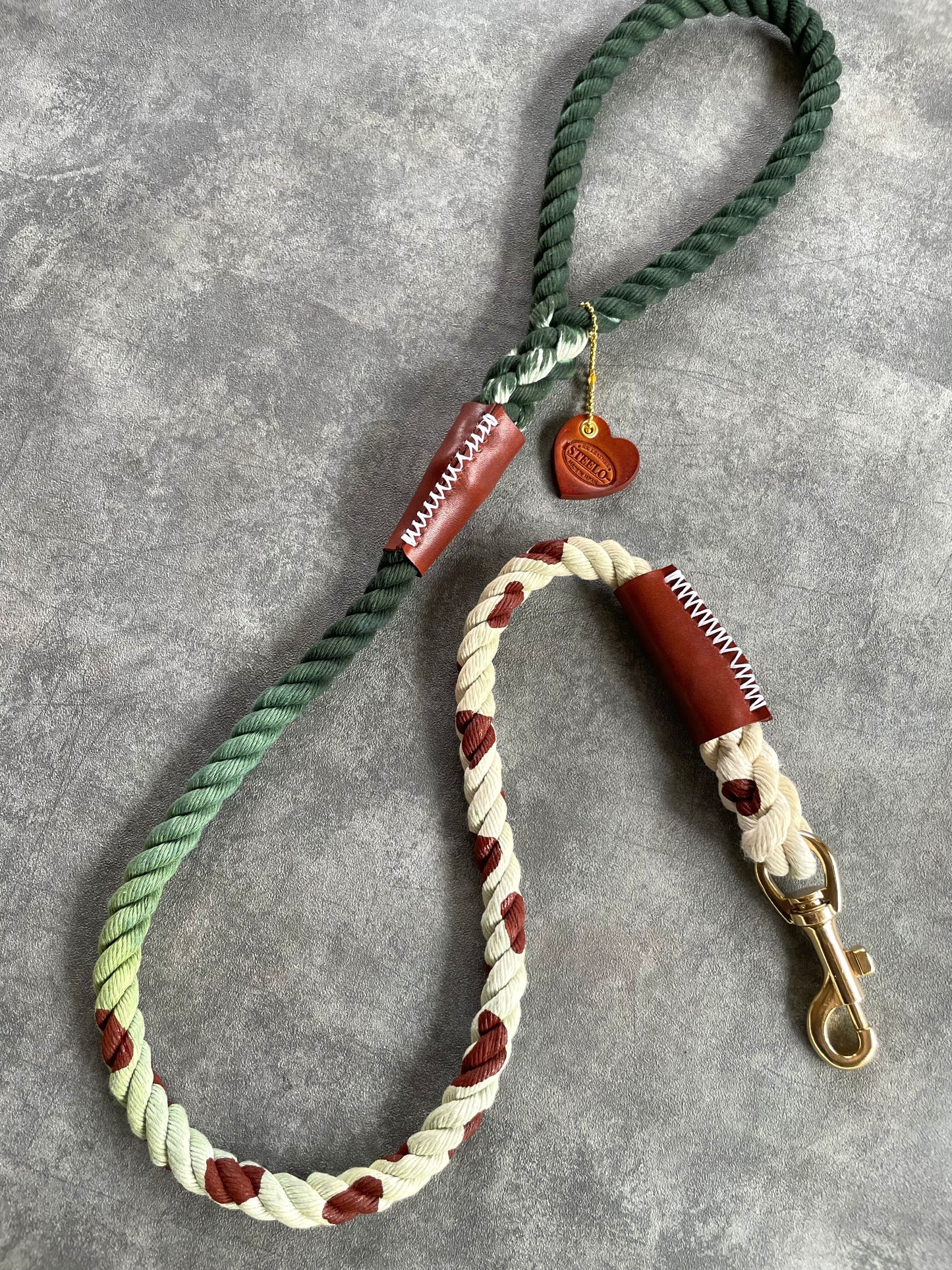 GRADATION COW PATTERN ROPE LEAD/太さ12mm/大型犬-超大型犬まで可
