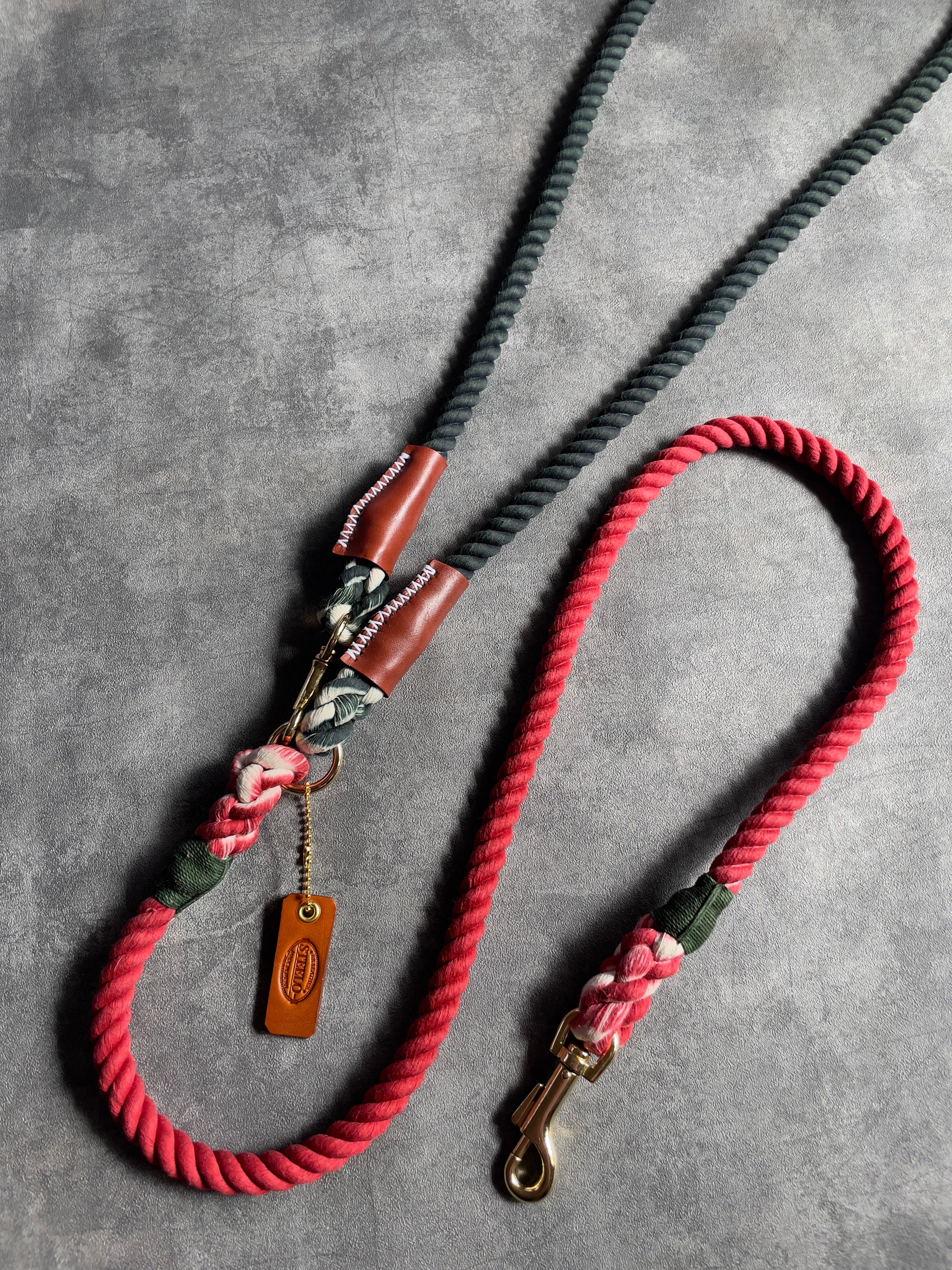 「美品」STEELO ロープ首輪 ブラック 犬用リード・ロープリード・レザー首輪のオーダーメイド|【 STEELO