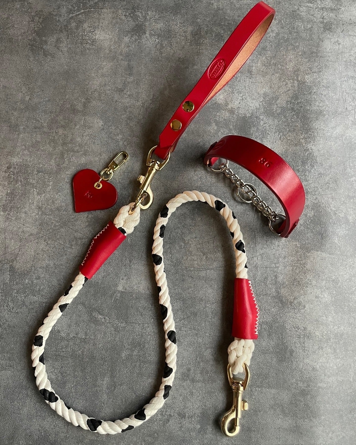 CUSTOM cow pattern ROPE LEAD single item 